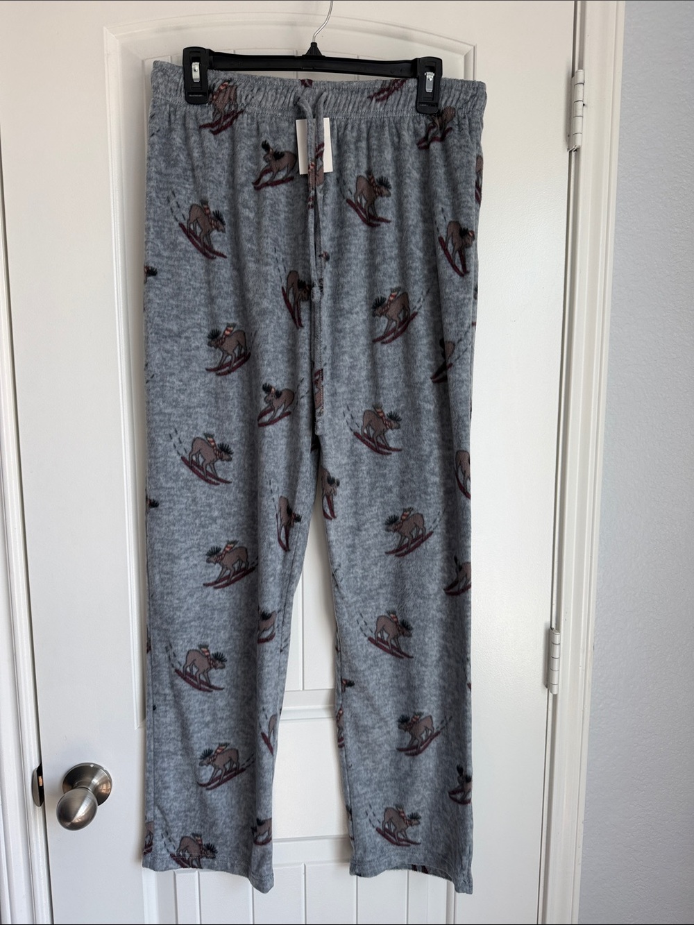 Cuddl Duds Gray Moose Print Men’s Pajama Pants